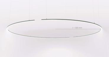 Aluminium Aufbauprofil in Kreisform bis Ø 400 mm  für LED-Streifen – moderne, gleichmäßige Lichtverteilung.